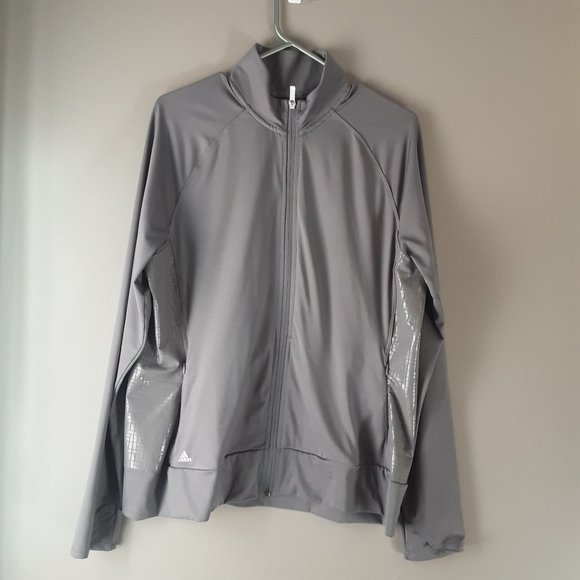 Adidas Women's Grey Full Zip Jacket Sweatshirt Size XL - Picture 1 of 13